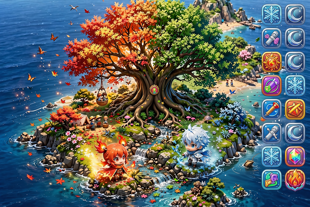 Fire & Ice Tree of Life | Digital Wallpaper & Theme Pack