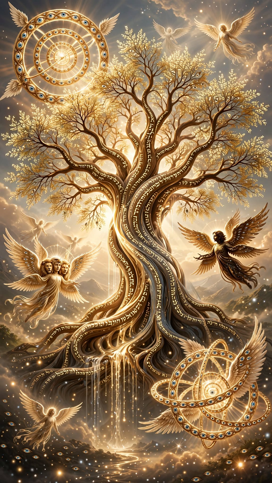 Golden Tree of Life & Watchers | Digital Wallpaper