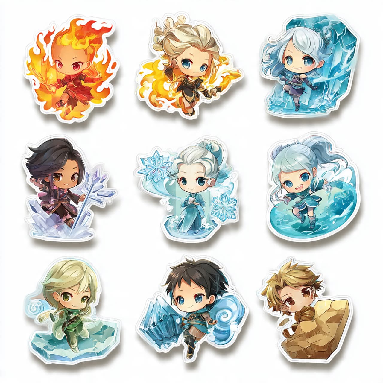 Ice Harmony: 3D Anime Elemental Emoji & Theme Pack