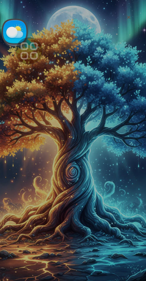 Fire & Ice Tree of Life | Digital Wallpaper & Theme Pack