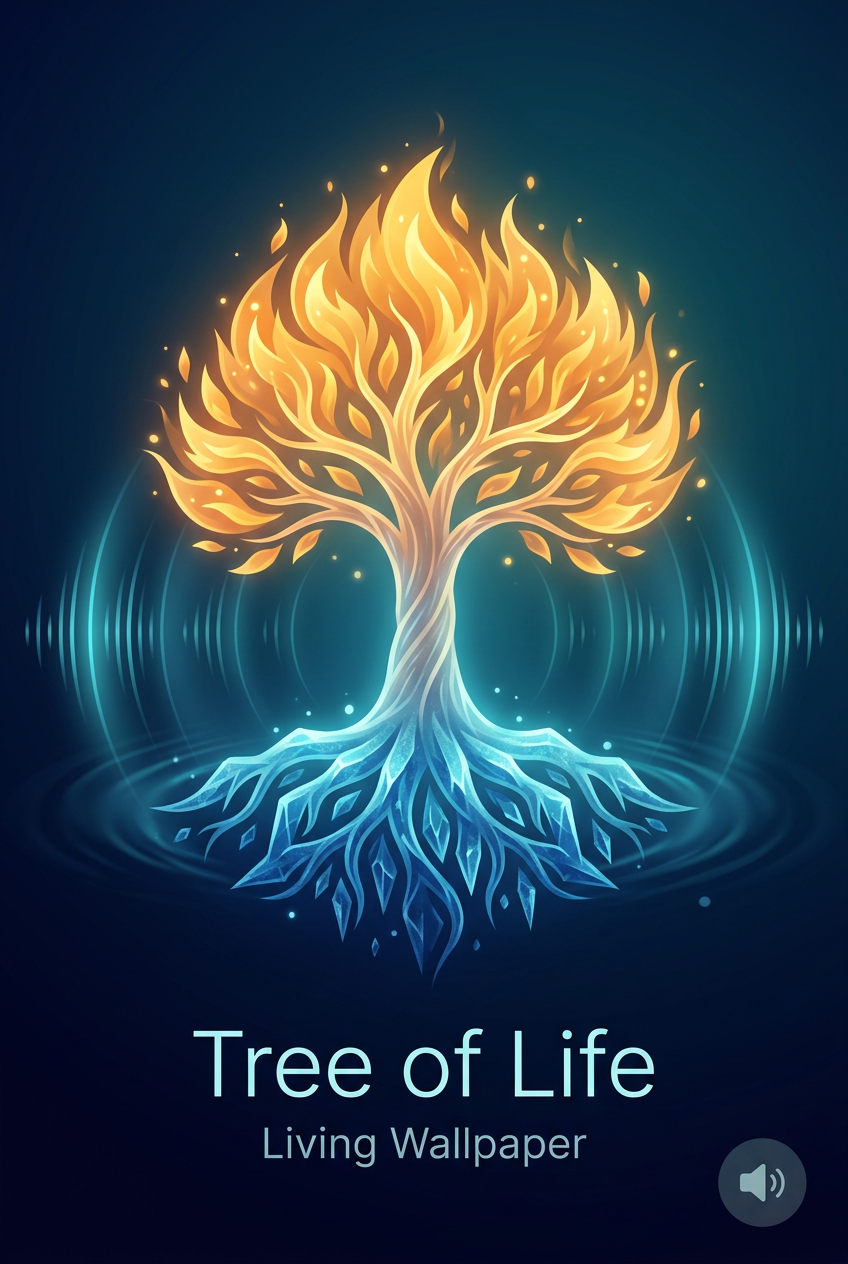 Fire & Ice Tree of Life | Digital Wallpaper & Theme Pack